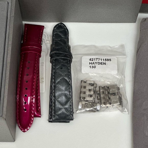 MICHELE Deco Diamond Chronograph Bracelet Watch with 3 straps, 33mm - Picture 6 of 16